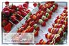 Juicy Strawberry Brochettes Drizzled with Chocolate