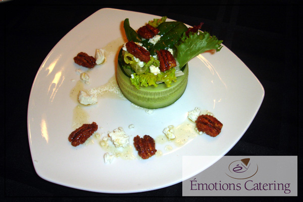 Gourmet Salad - with Fiery Toasted Pecans, Goat Cheese and Maple-Lemon Vinaigrette
